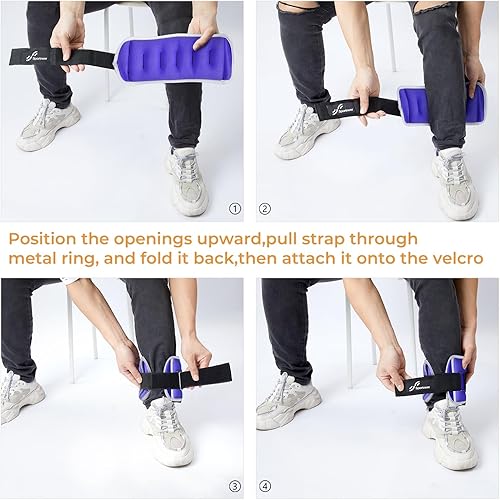 Miniatura 8 de Sportneer Ankle Weights Wrist Weights Pair of 1/2/4/6/10 LBS for Men Women Kids Strength Training Wrist and Ankle Weights Set with Reflective Strips