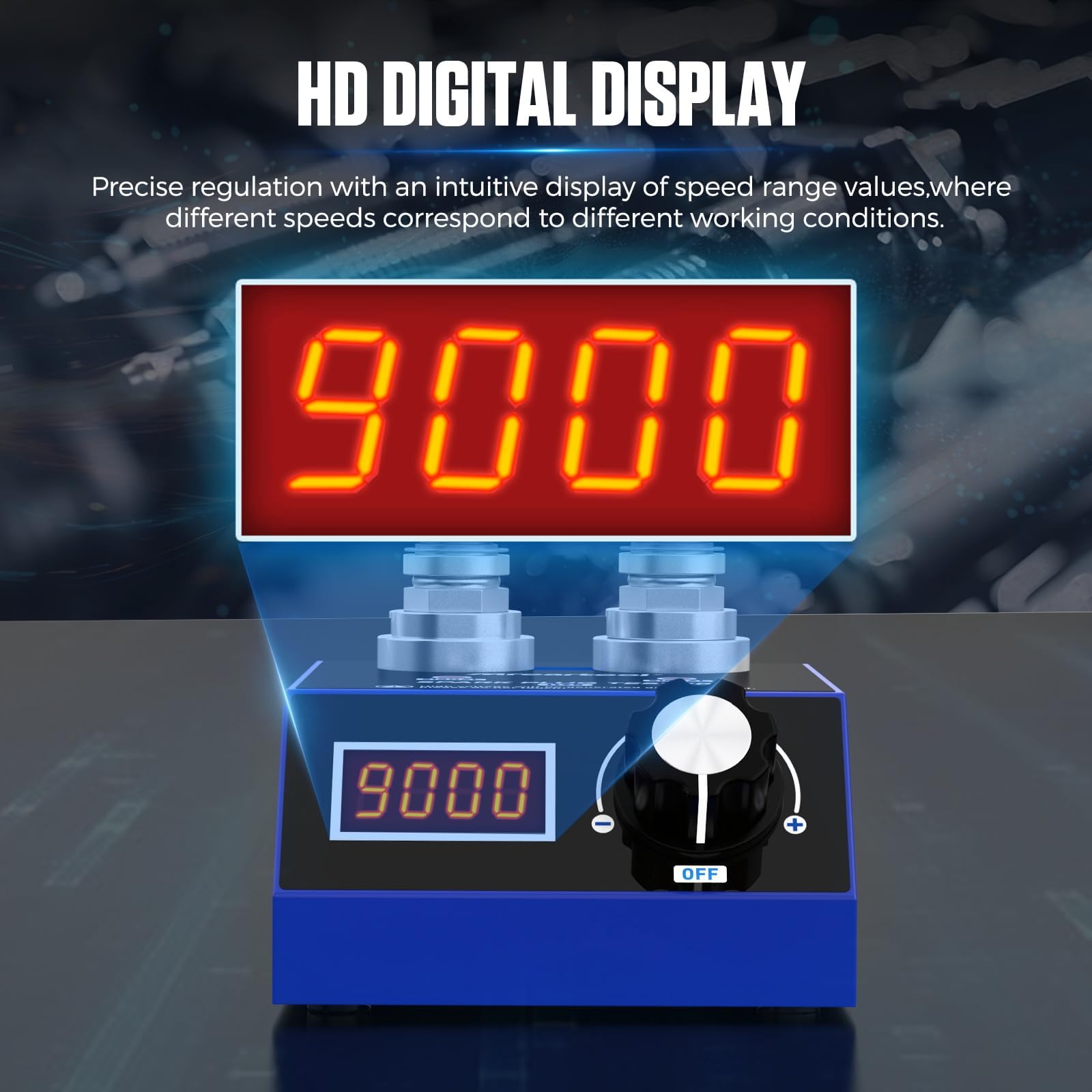 PLAYOCCAR Tester per candele 110V/220V - Doppio foro, Frequenza 500~9000RPM, Candela per auto 12V/24V, con display