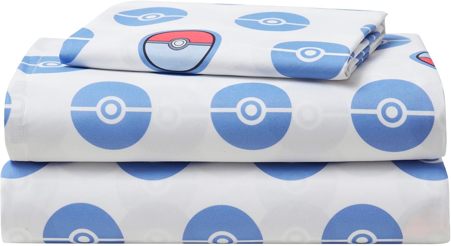 Pokemon Sheets Twin – Twin or Full Size Pokeball Bedding for Kids – Soft Bed Sheets with Pokémon Pokéball Icon – Fun Bedroom Décor for Boys & Girls – Includes Fitted Sheet, Flat Sheet, & Pillowcase
