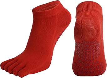 Pilates Socks With Grips For Women Non Slip Grip Toe Socks For Yoga Barre Hospital Workout