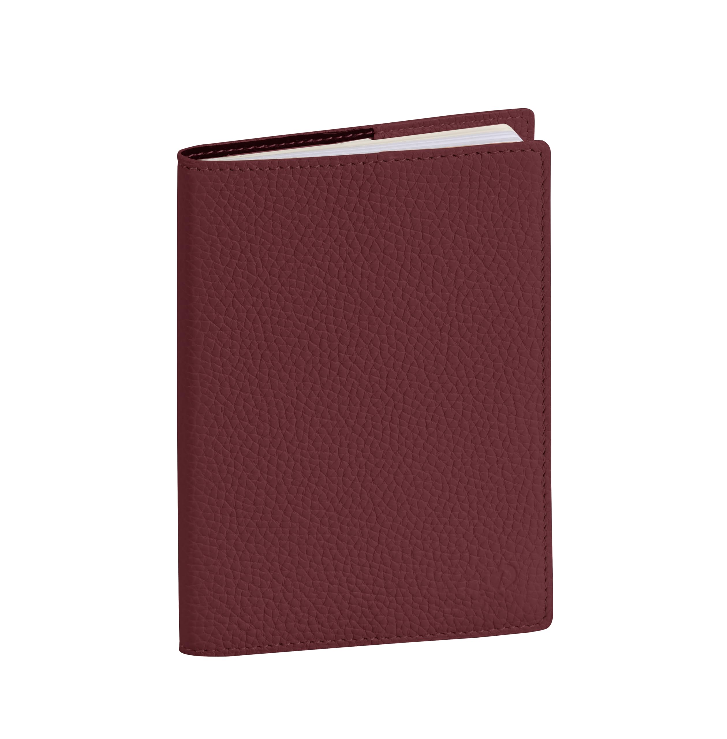 Quo Vadis - Kalender – 2027 – Recycling – Wochenkalender – mehrsprachig – Mona – Rot – 12 Monate von Januar bis Dezember – 10 x 15 cm – Vollnarbenleder