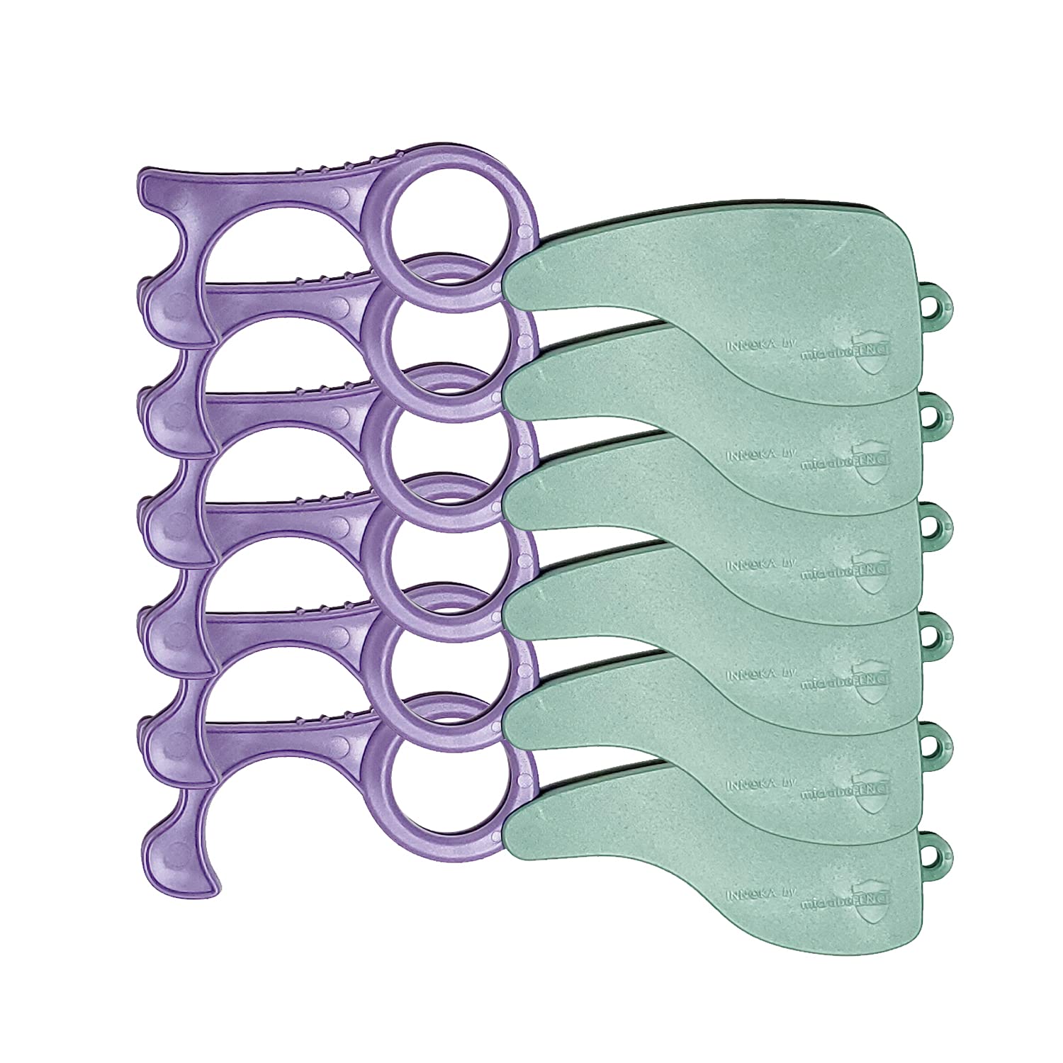 INNOKANo-Touch Door Opener, Button Pusher Safe Touch Key, Protecting Your Hands with Touchless Tool, MicrobeFENCE Technology, 6Pack Green