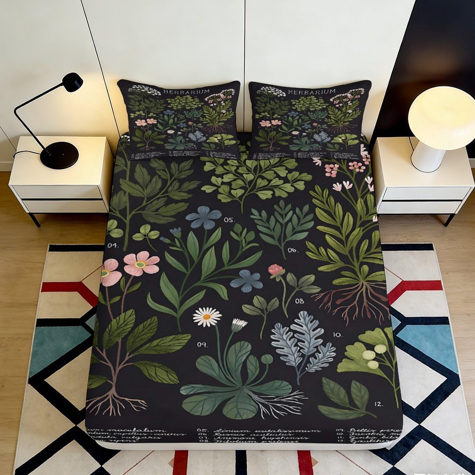 Dhbaneiok Style-5 3D Printed Botanical Garden Fitted Sheet Microfiber Soft Floral Forest Mattress Cover For Bedroom Guest Room Decor 90X200x25cm