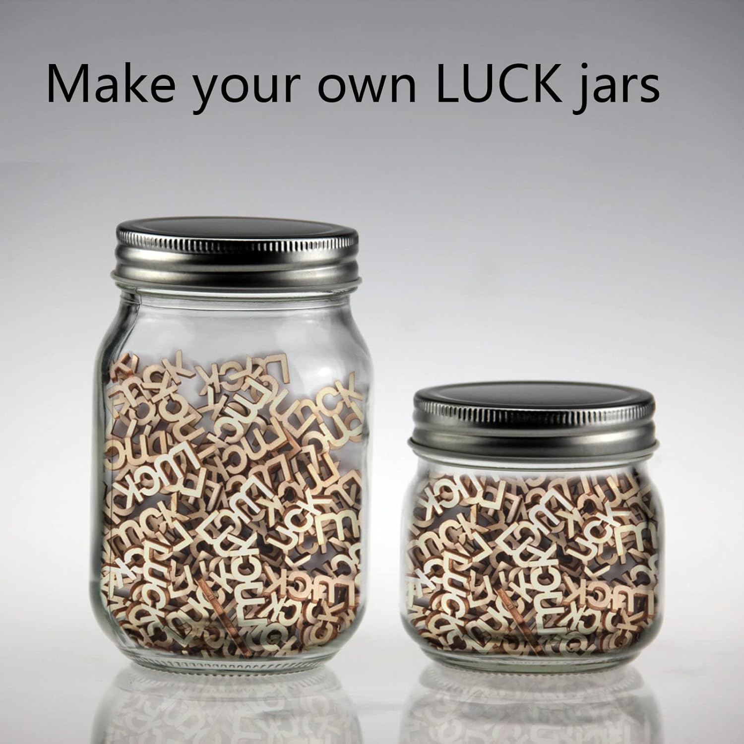 180 Pcs "LUCK" Wooden Cutout Letters Piece Make Your Own Jar of Luck, Luck Gift for Boyfriend, Girlfriend, Husband, Wife or Yourself: Home & Kitchen