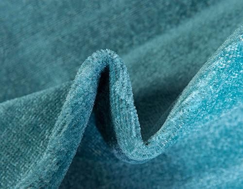 Miniatura 7 de Unique Loom Williamsburg Collection - Alfombra de área sólida (4 pies 1 pulgada x 6 pies 1 pulgada rectangular, turquesaverde azulado)