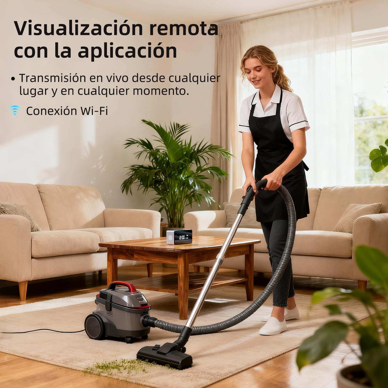 Cámara Espía Oculta 4K WiFi, Detección Movimiento | mini camara espia,visión nocturna, Ángulo de giro, app móvil, monitor bebé/mascota, alertas en tiempo real