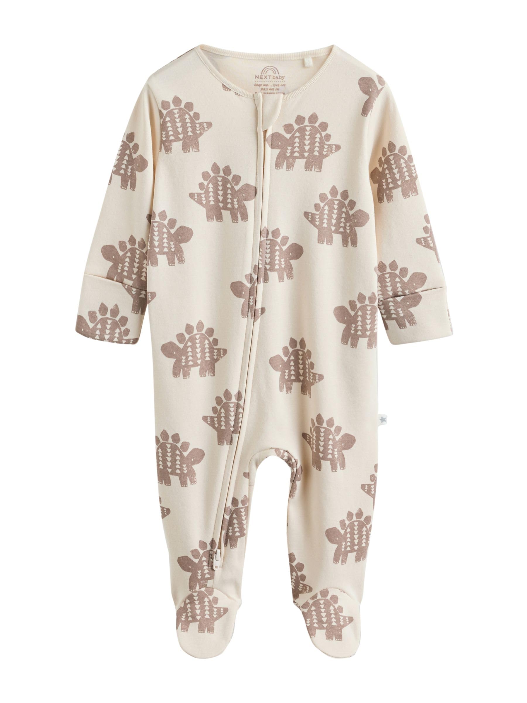 NEXT Bambini Confezione da 3 Tutine Bebè con Zip bidirezionale | Neonato, Standard, Mid Rise, Button, 100% cotone