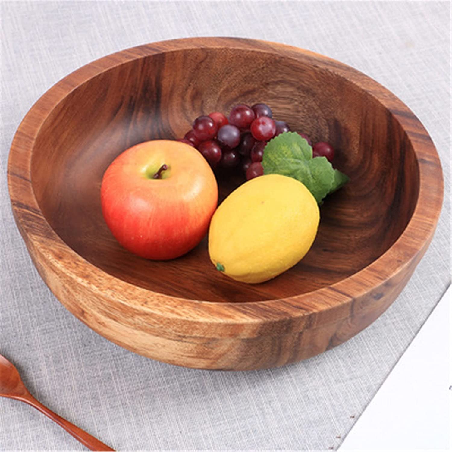 Fruitero de madera, Ensaladera de frutas madera acacia, plato for servir, 30x8cm(Select Size Name)
