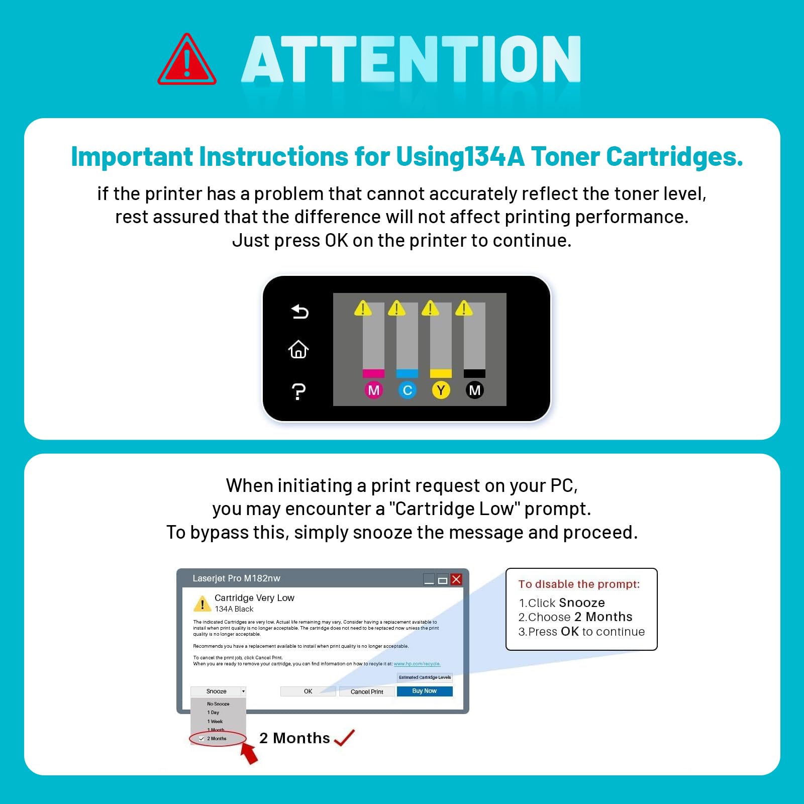 134A Toner Cartridges with Chip Replacement for HP 134A Toner Cartridges W1340A 134X W1340X Toner Work with HP LaserJet M209dw M209 MFP M234dw M234 M234sdw Printer (2 Black) — view 6