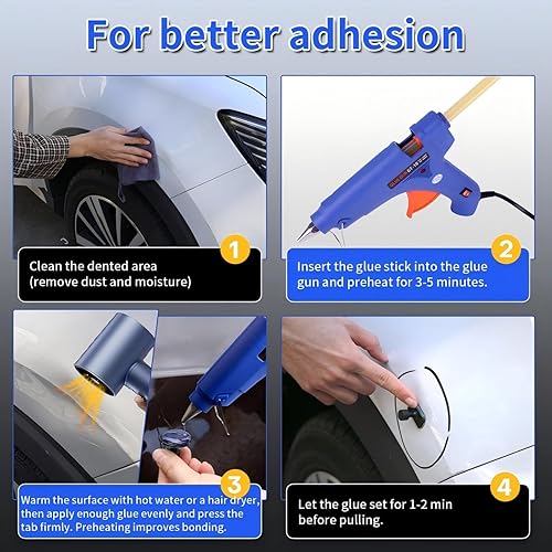 Miniatura 5 de Super PDR Kit de extracción de abolladuras, kit de eliminación de abolladuras de automóvil con extractor de puente, extractor de abolladuras