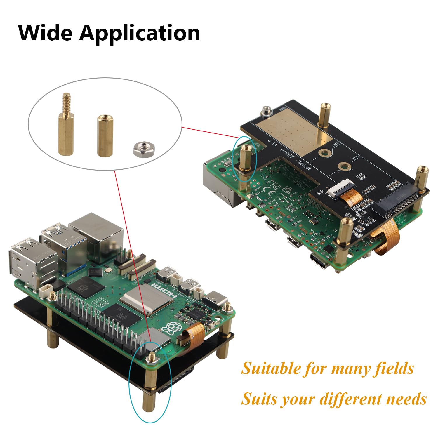ZDE 160pcs M2.5 serie maschio femmina esagonale colonna ottone distanziatore viti dadi Kit di assortimento per Raspberry Pi Accessori di installazione con custodia di stoccaggio