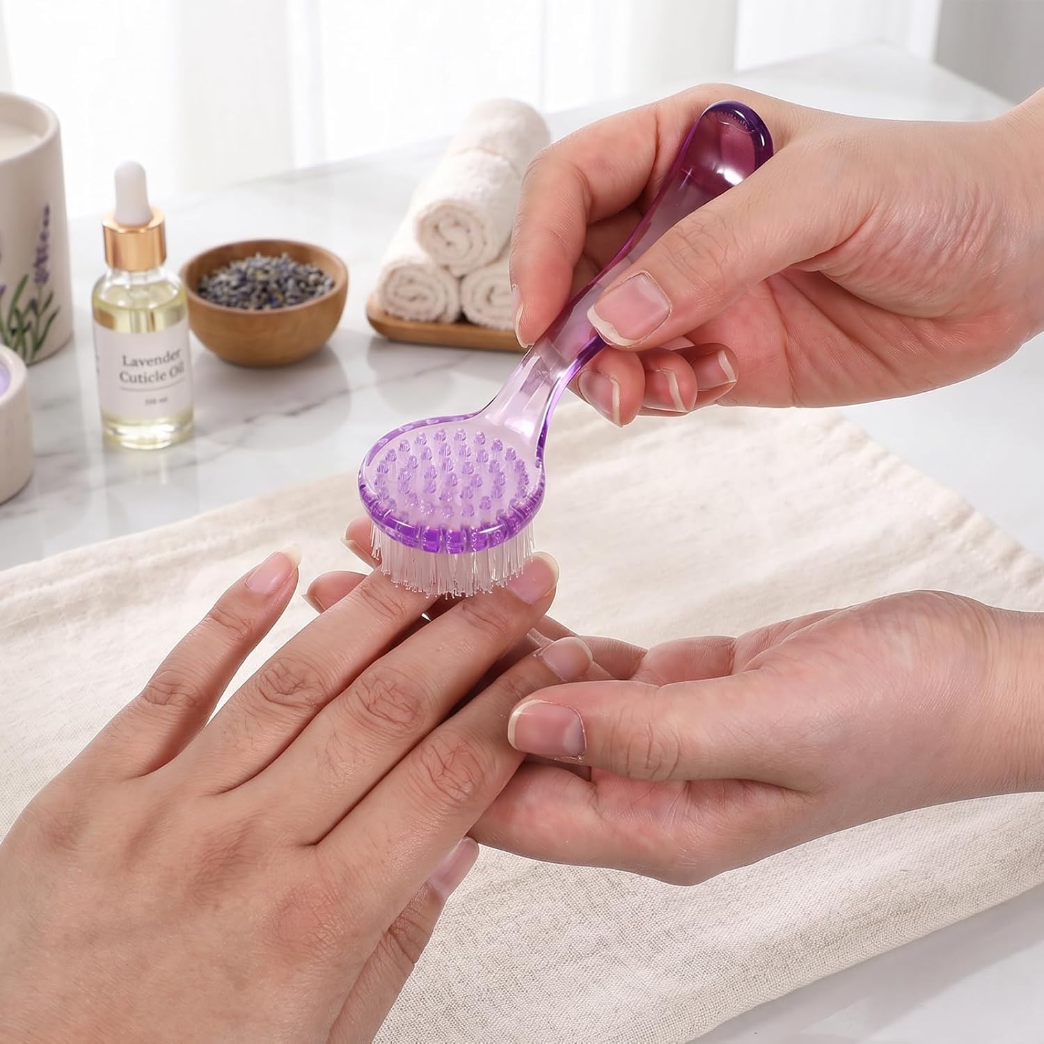 5 PCS Manicure Brush, Handle Grip Nail Brush, Soft Bristle Nail Cleaning Brushes for Women Fingernail Toenails Clean | Soft Nail Brush, Fingernail Brush with Handle, Nail Brush Cleaning for Women Manicure Toenail Cuticles Cleaning Brushes