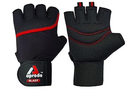 APRODO Sports Weight Lifting Workout Gym Gloves with Wrist Support, Unisex, Free Size