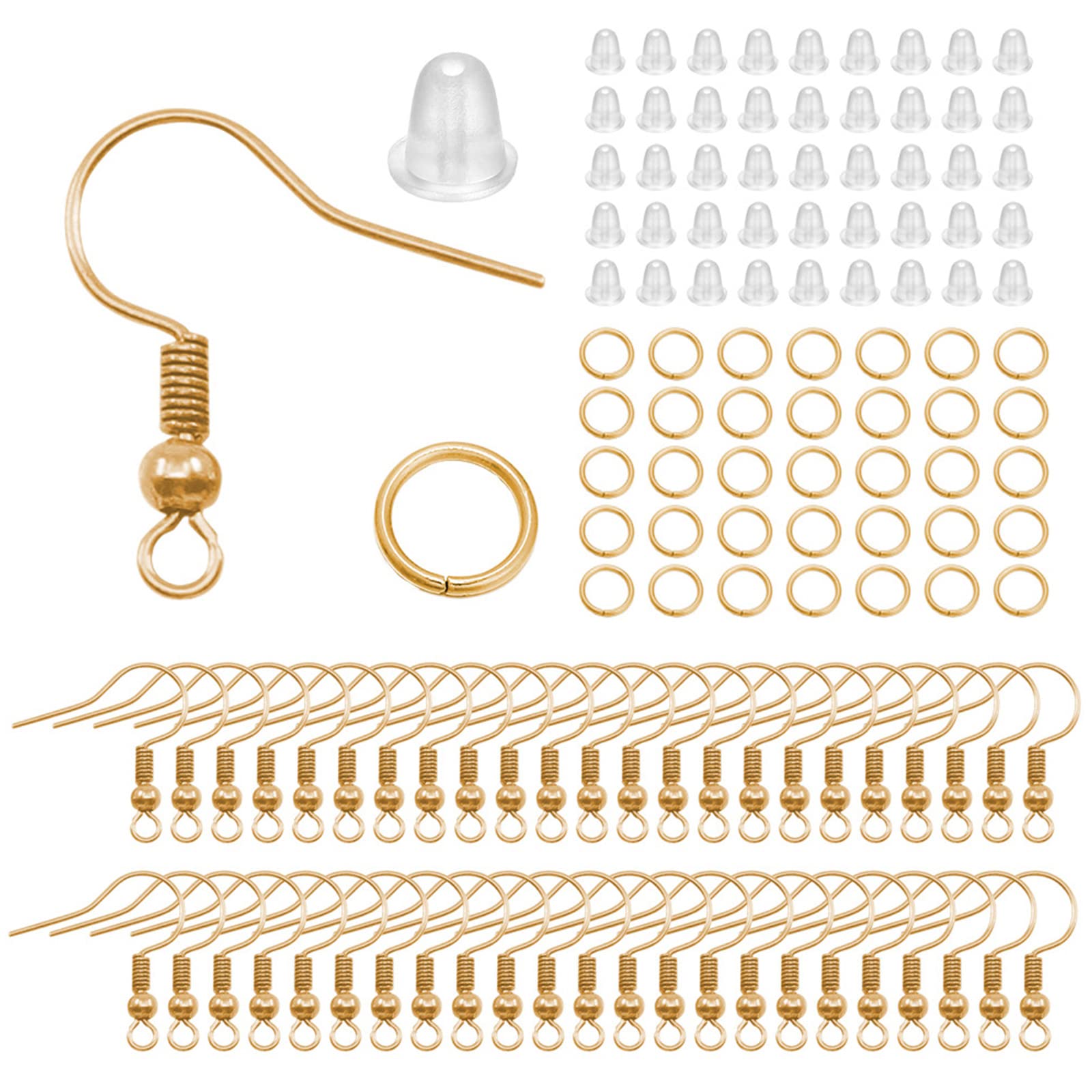 Maxtonser Earring Hooks Ear Wires Fish Hooks,Hypo-allergenic Jewelry Findings Parts for Earring Back Stopper for Jewelry