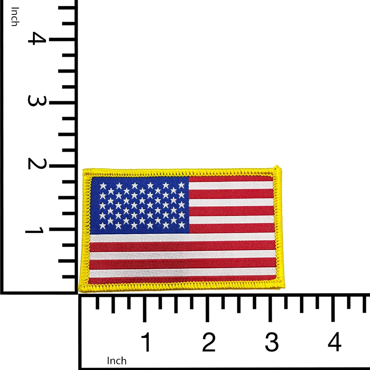 American Flag Woven Applique – 1-7/8" x 3-1/4" (4.7cm x 8.26cm) – Heat Seal Iron-On Patch – 12 Pieces – Patriotic USA Flag Appliques for Clothing, Crafts, Uniforms & DIY Projects