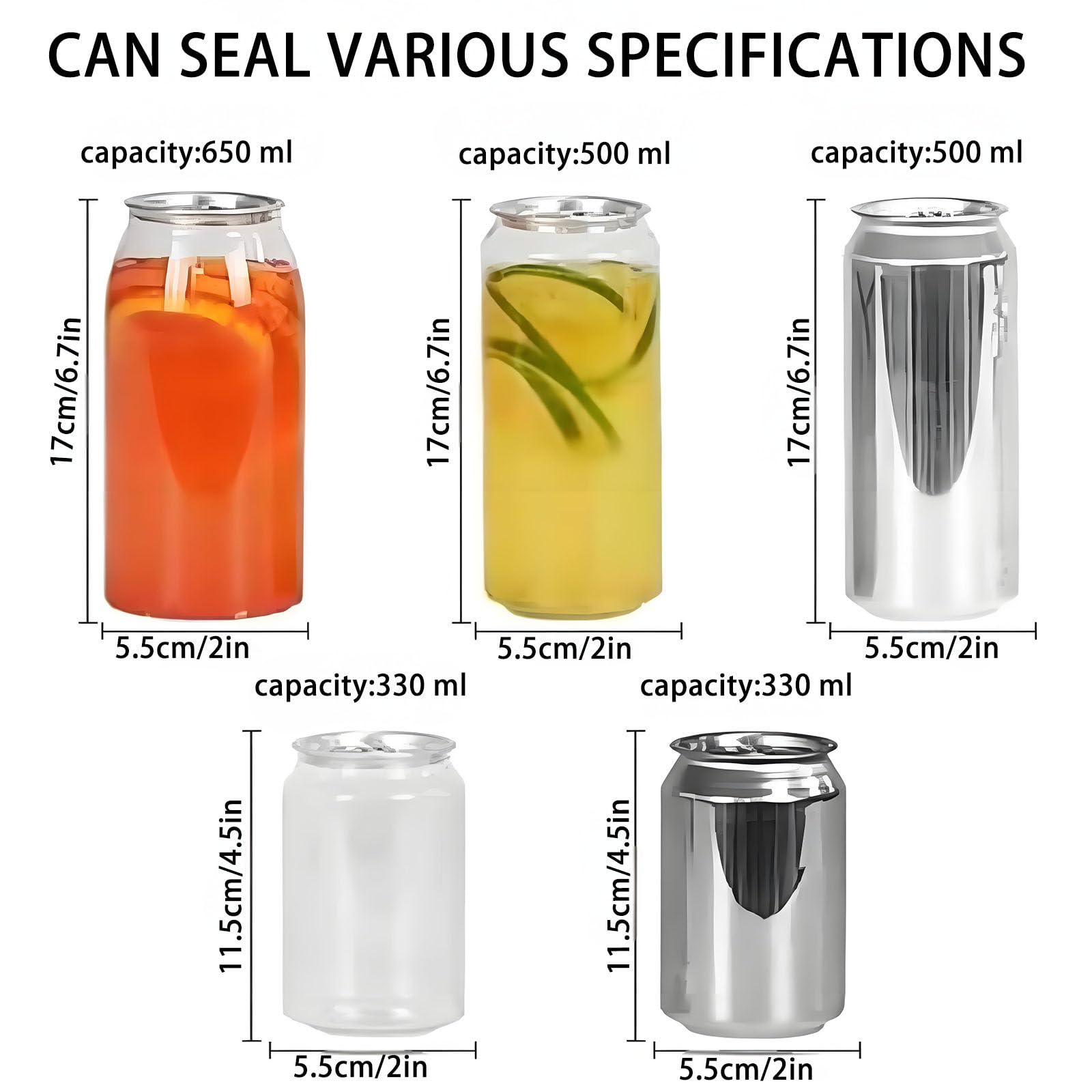 Herramienta selladora manual de latas, altura ajustable, base fija para latas de 330 ml, 500 ml, 650 ml, perfecto para uso doméstico y comercial