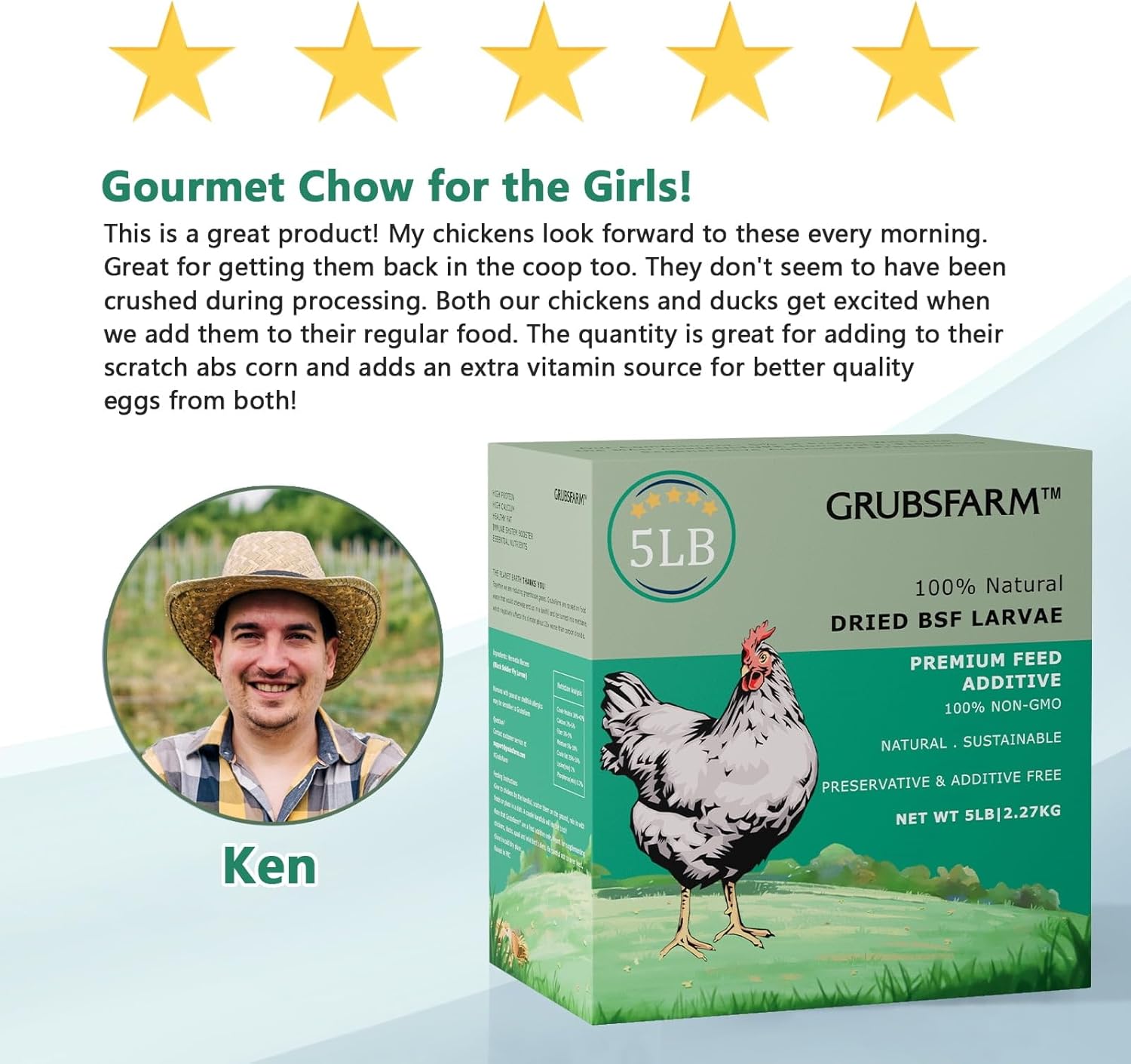 HARTOMPET Premium BSF Larvae for Chickens 2LB Box – Superior to Mealworms, 85x Calcium, High Protein, Non-GMO Chicken Treats