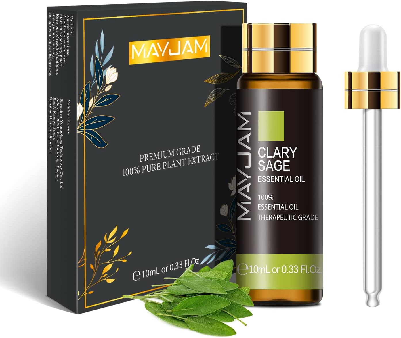 MAYJAM Clary Sage Essential Oils 10ml, 100 Pure Natural Essential Oils