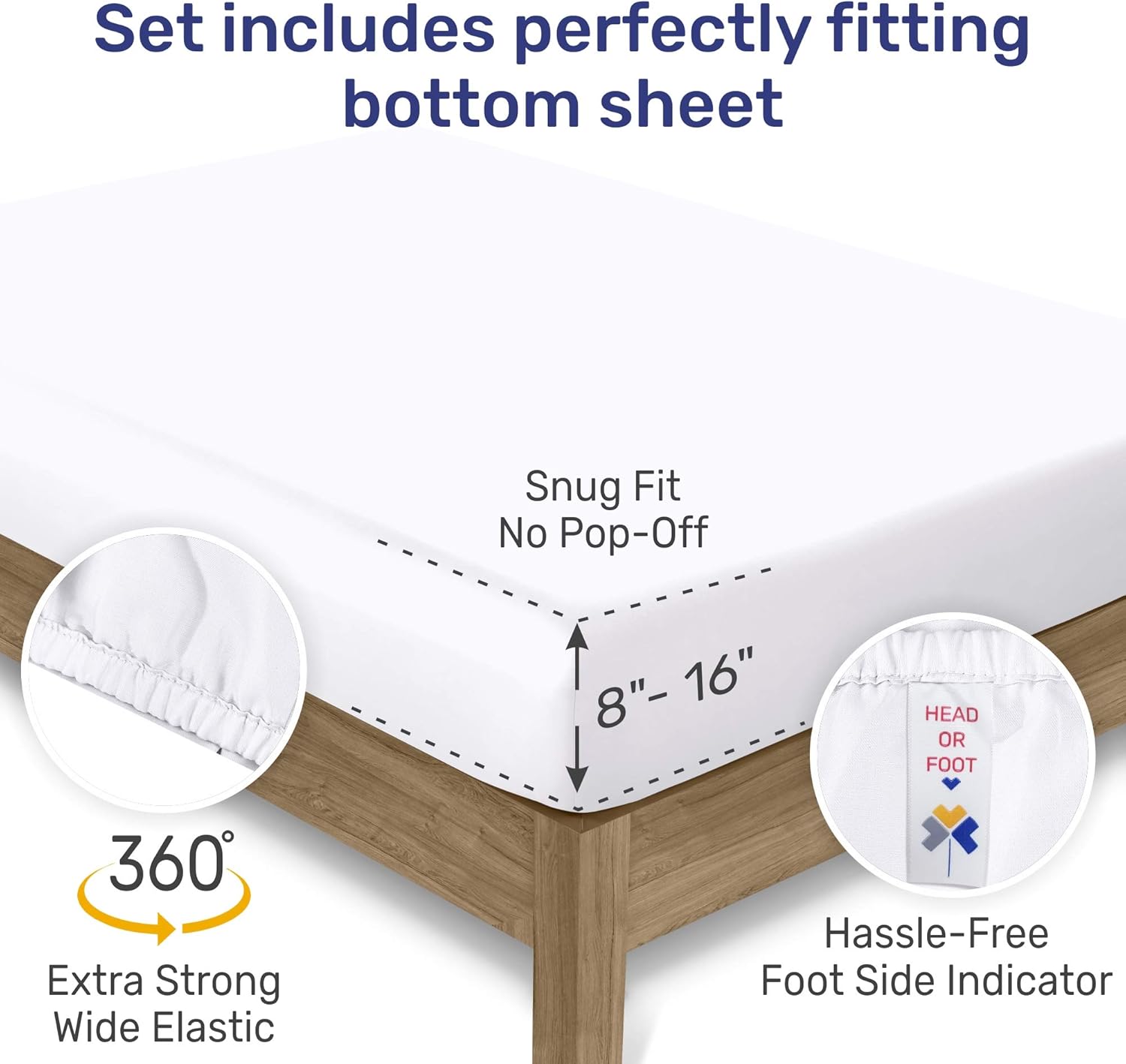 5-Star Hotel Twin Sheet Sets, 100% Cotton Sheets are Soft, Smooth & Crisp 600 Thread Count Sateen, Deep Pocket 3 Piece White Sheets : Home & Kitchen