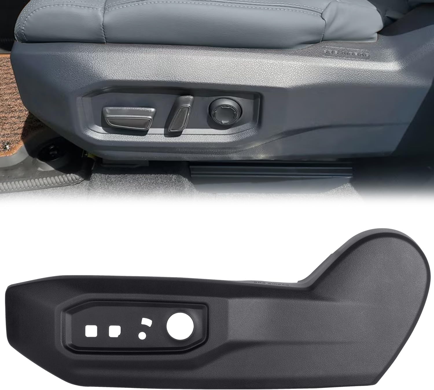 Prosentuo Driver Seat Track Cover Panel for 2022-2026 Toyota Tundra Sequoia No Lumbar Left Side Trim 71812-0C241-C0
