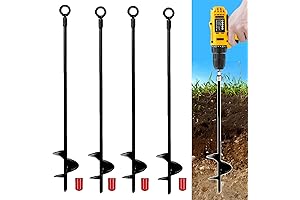 18" Ground Anchors Kit 4pcs, 3" Helix Diameter Earth Ground Anchor, Heavy...
