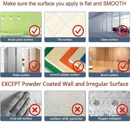 Miniatura 7 de Paquete de 2 papel autoadhesivo de pizarra blanca  Rollo de calcomanías de pared de borrado en seco de 17.7 x 78.7 pulgadas (6.5 pies) para tablero