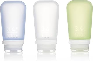 humangear Gotoob+ Refillable Silicone Travel Size Bottles with Locking Cap, 3pk Set