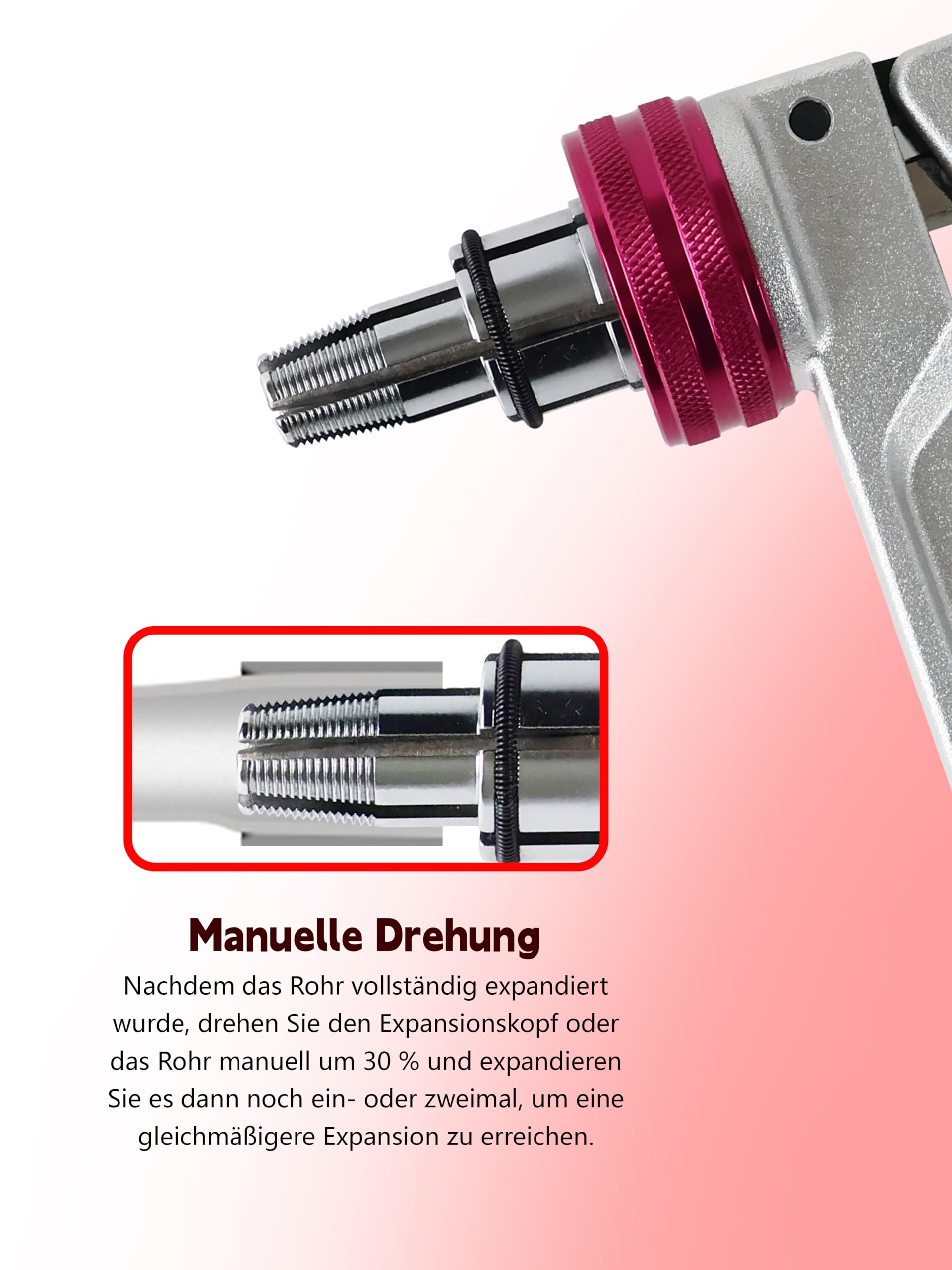 AMZCNC AMZ-F1960 - Set di attrezzi per espansione PEX, 16 mm, 20 mm, 25 mm, 32 mm, testa di espansione, per tubi in PEX (16 mm, 20 mm, 25 mm, 32 mm), AMZ-F1960
