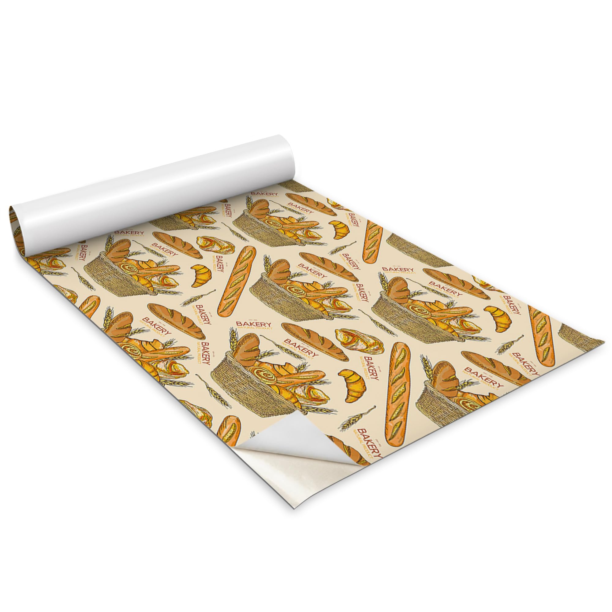 Rouleau adhésif Wallfluent repositionnable pour meuble de cuisine motif corbeilles à pain