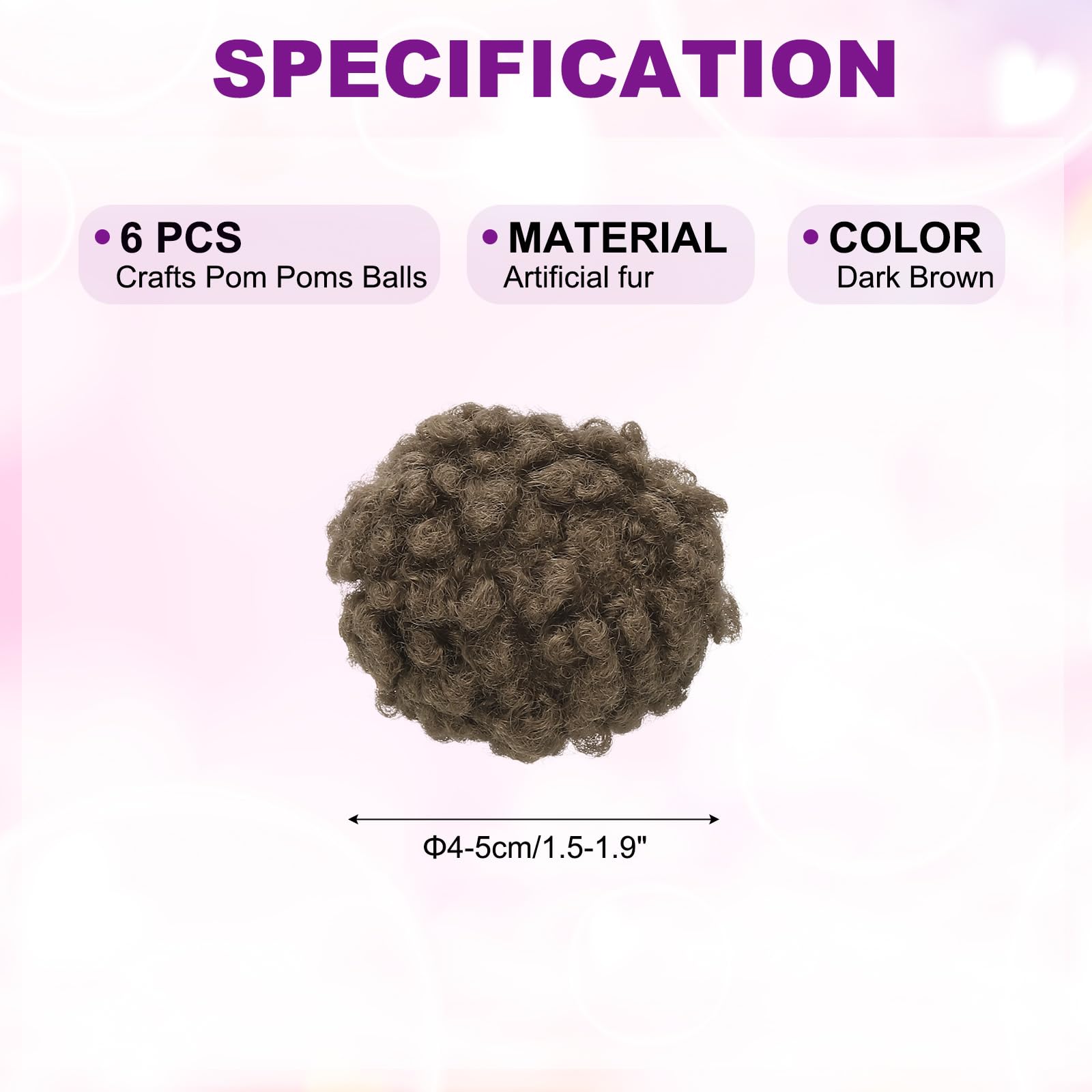 PATIKIL 6 Pcs Crafts Pom Poms Balls - Image 2