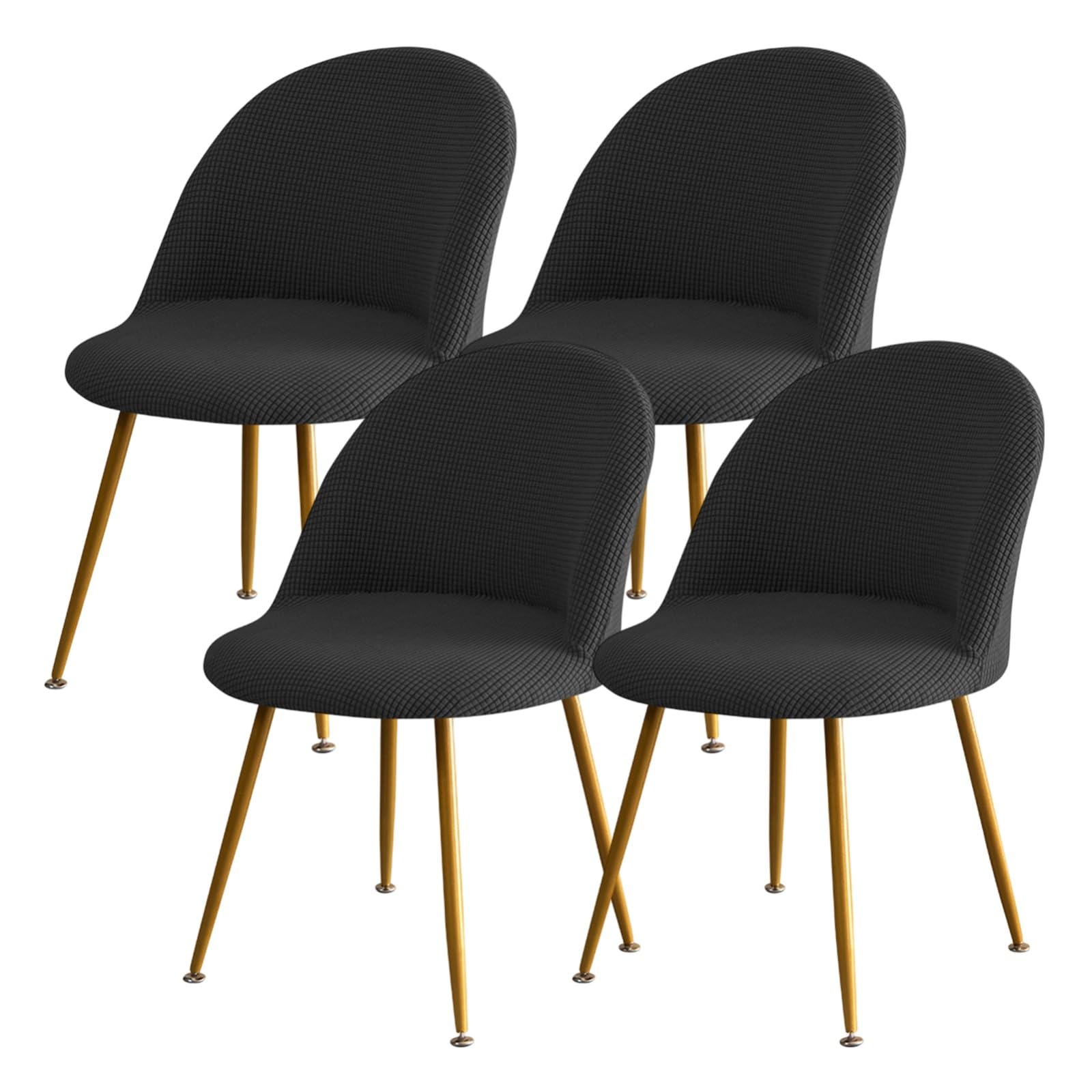 Funda elástica para Silla de Comedor con Respaldo Curvo | Decoración de poliéster para cocina, sala de estar, hotel y hogar.