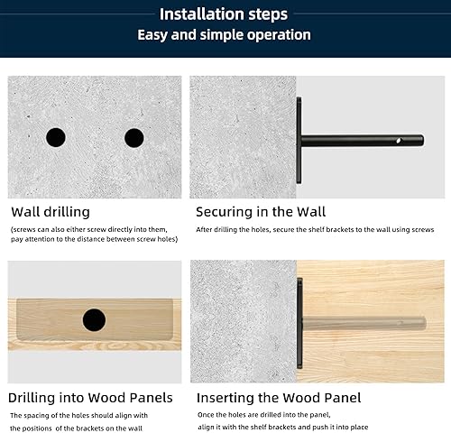 Miniatura 4 de Paquete de 4 soportes flotantes de 6 pulgadas para estantes flotantes ocultos para estantes de madera, herrajes para estantes flotantes resistentes