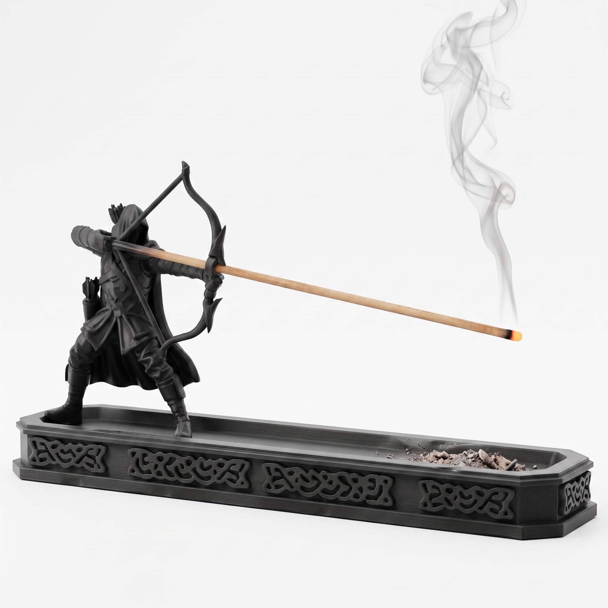 Vikson International Archer Incense Holder | Medieval Ranger Figurine & Stick Incense Burner with Celtic Knot Ash Catcher Tray, Gothic Fantasy Home Decor-image-20