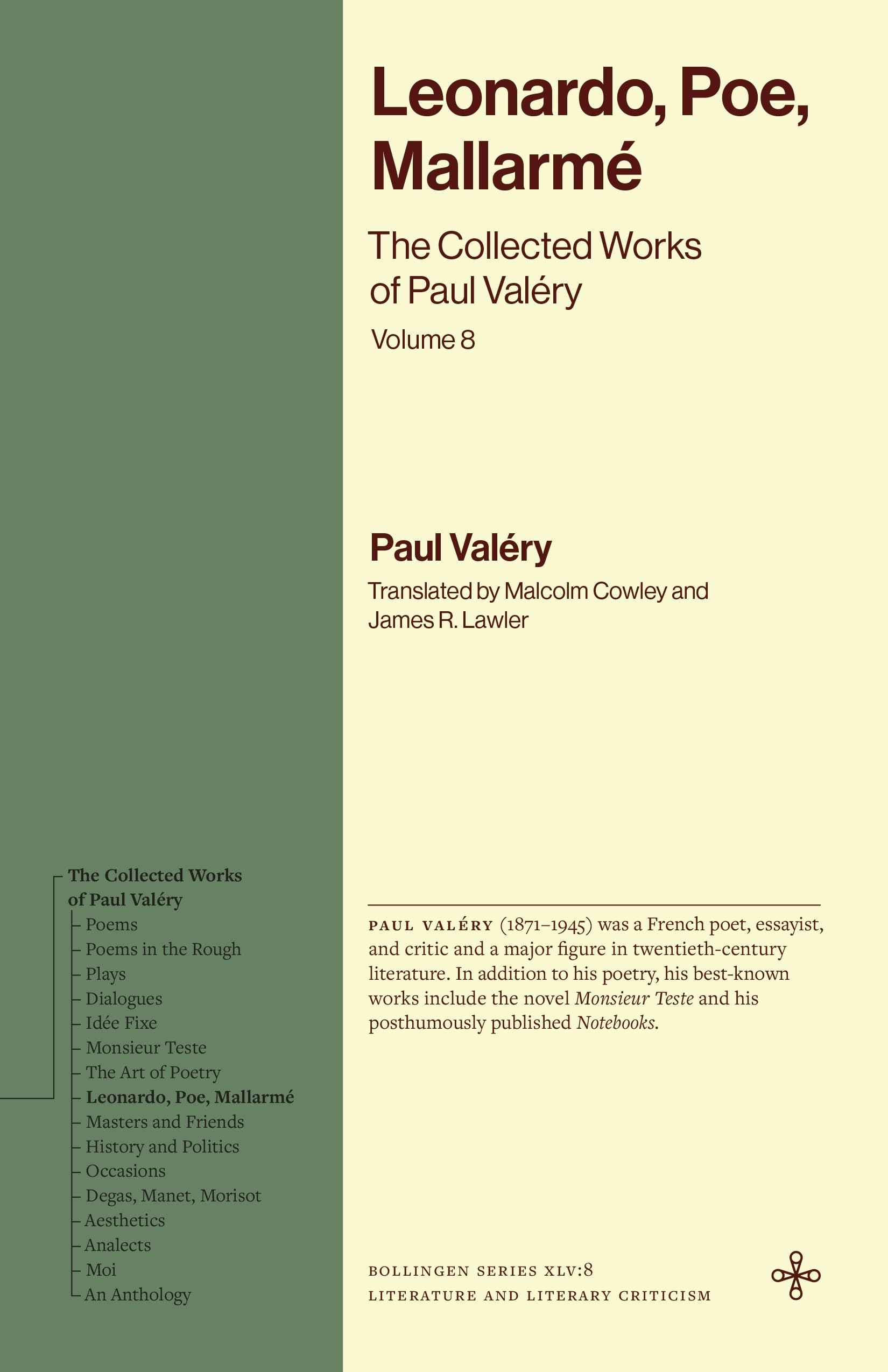 Leonardo, Poe, Mallarmé: The Collected Works of Paul Valéry, Volume 8 (Bollingen Recollections)