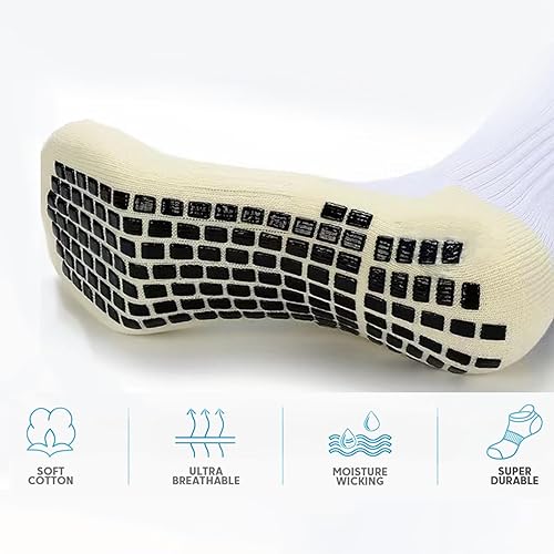 Miniatura 3 de Calcetines de fútbol para hombre, antideslizantes, atléticos, con agarre antideslizante, calcetines de baloncesto con almohadillas de agarre