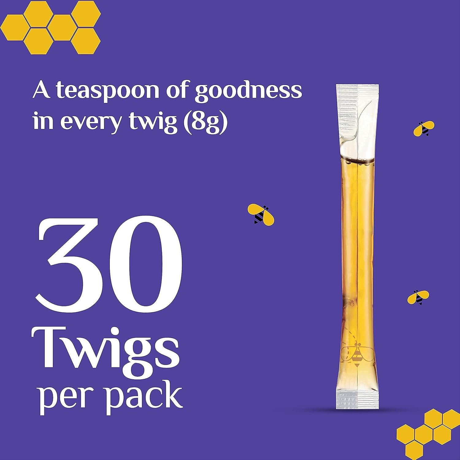 Honey Twigs - Pure Honey Sticks Pack | Pure Himalayan & Turmeric Flavoured Combo - 60 Count (30 straws each) | 100% Natural, On the Go, Mess-Free