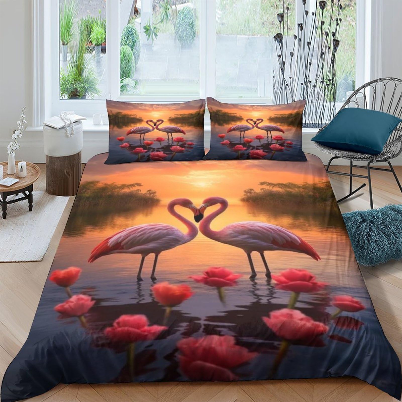 Housse de couette avec fermeture éclair pratique parure de lit 200x200 animal sauvage 3D