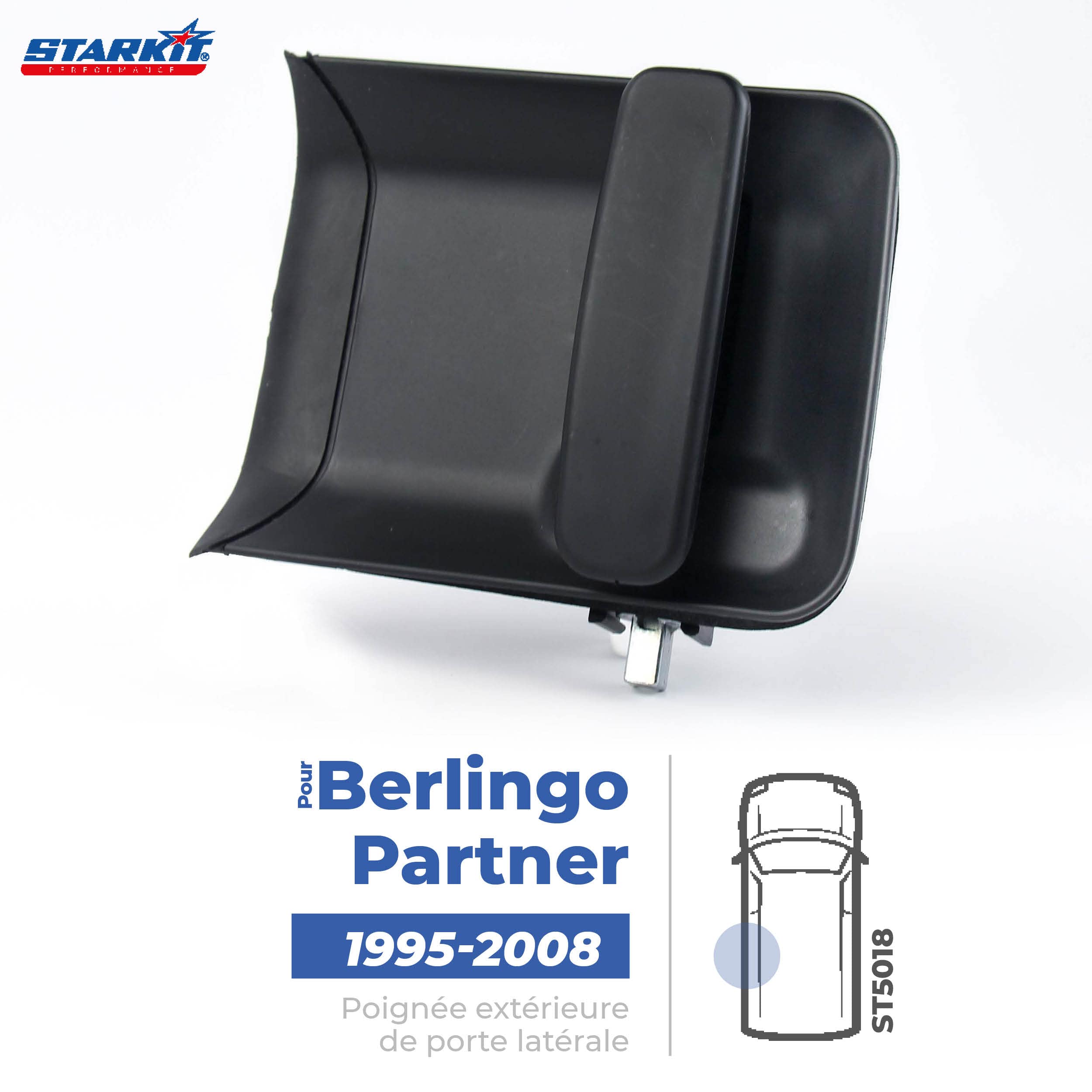 STARKIT PERFORMANCE Seitentürgriff passend für Berlingo 1 und Partner 1 (1996-2008) Außentürgriff | LINKE SCHIEBETÜR (Fahrerseite) 9101Q7