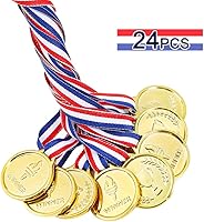 Vista 9 de Caydo Gold Medals for Kids, Plastic Medals for Awards Winner Award Medals for Children's Game Prizes, School Sports Games, Competitions, Family