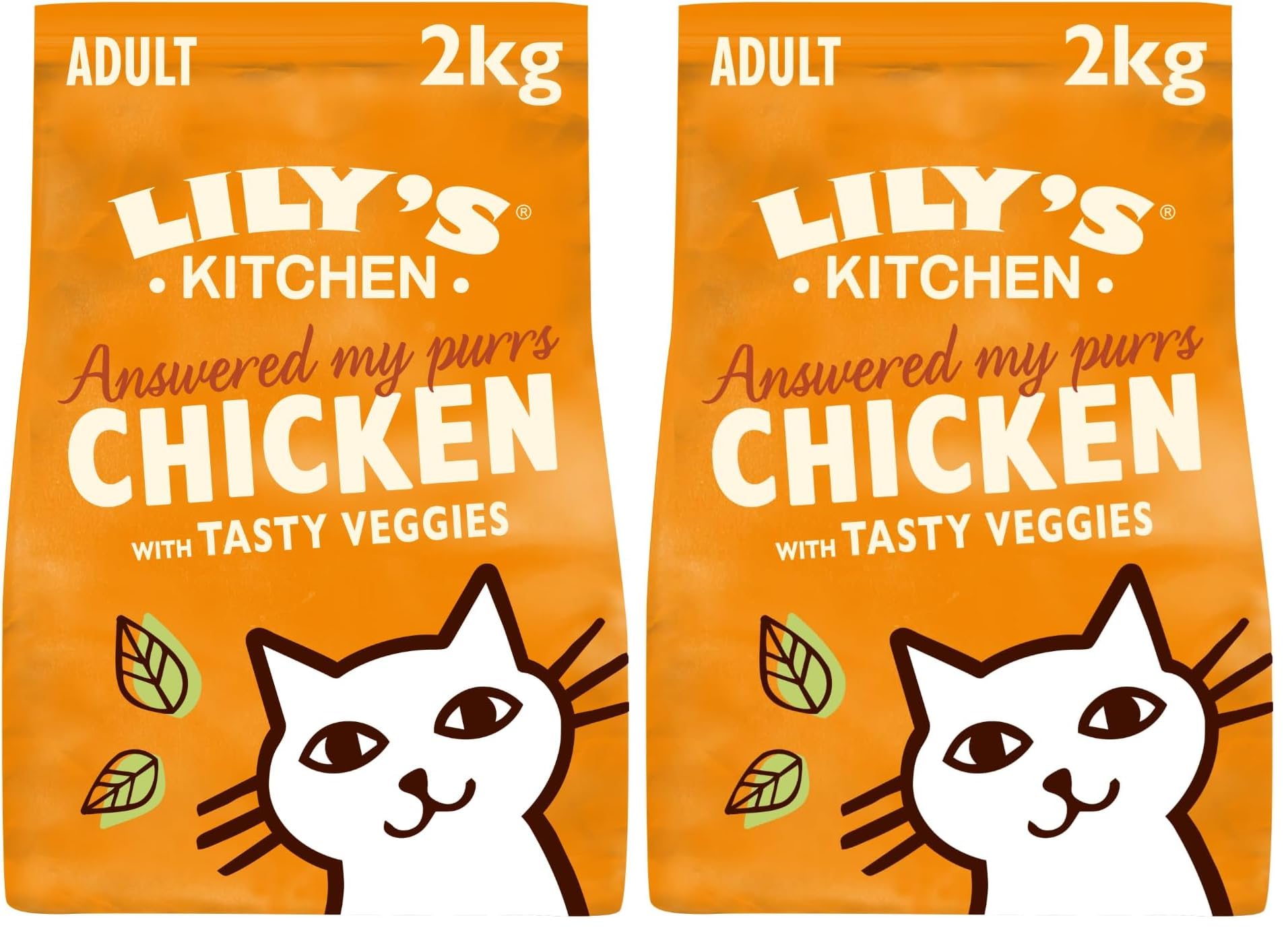 Lily's Kitchen Mit natürlichen Zutaten hergestellt Trockenfutter für ausgewachsene Hunde Katzenfutter Ofenhähnchen mit Gemüse Getreidefreie Rezeptur 2kg (Packung mit 2)