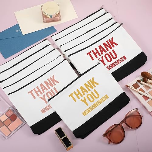 Miniatura 6 de Inbagi 50 bolsas de maquillaje de lona en blanco para sublimación, a granel, transferencia de calor, bolsas de maquillaje cosmético, bolsa de viaje