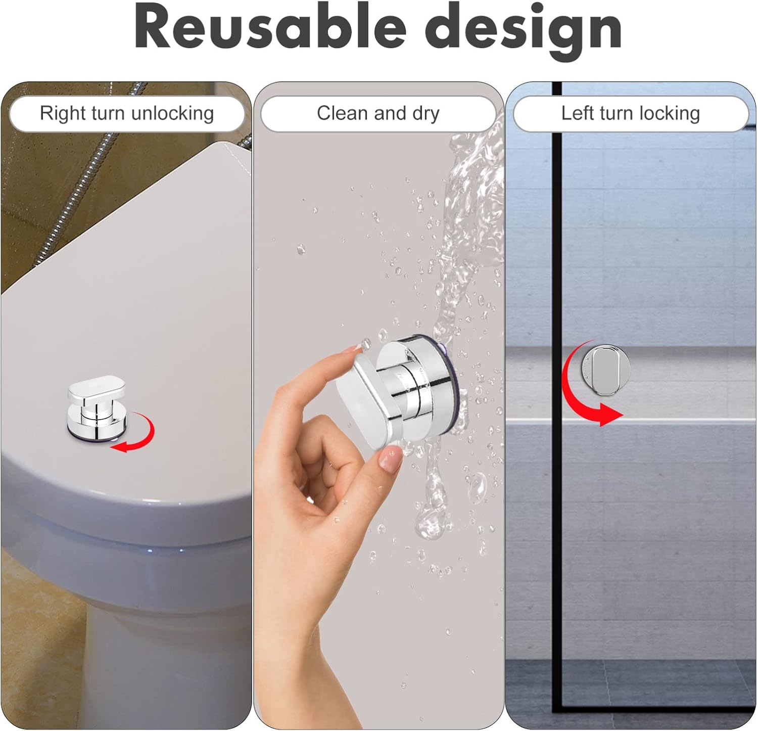4pcs Suction Cup Mount Door Handle Plastic Strong Adhesion for Shower Bathroom Cabinet