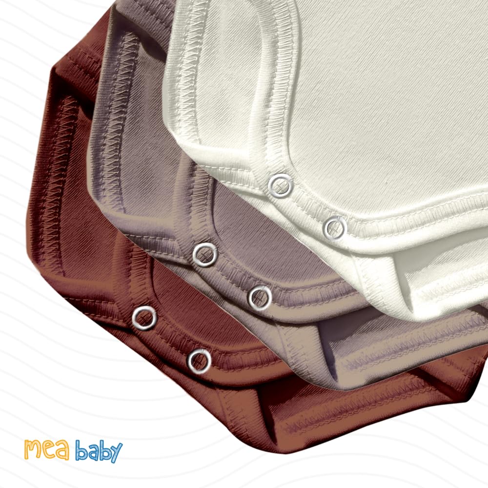 MEA BABY Body per neonati a manica corta | Body per bambine e bambini | Confezione multipla da 5 pezzi | 100% cotone | Body unisex