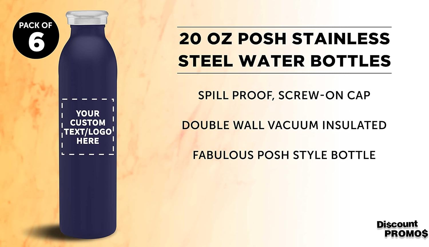 Stay Hydrated in Style: Review of DISCOUNT PROMOS Custom Posh Stainless Steel Water Bottles Set!