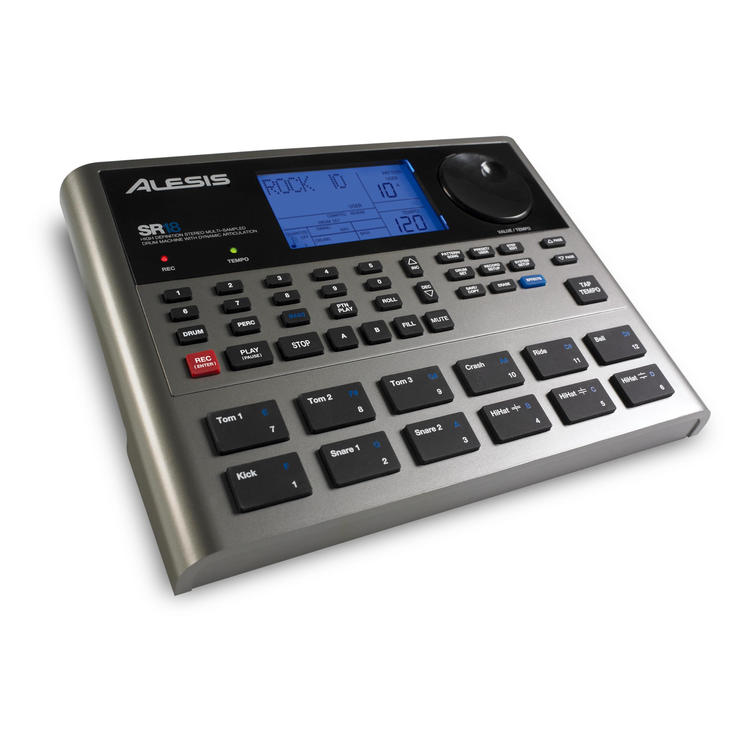 Alesis SR-18, Stüdyo Kalitesinde Bağımsız Davul Makinesi, Yerleşik Ses Kütüphanesi, Performansa Dayalı Giriş/Çıkış ve Dahili Efektler/Işlemciler