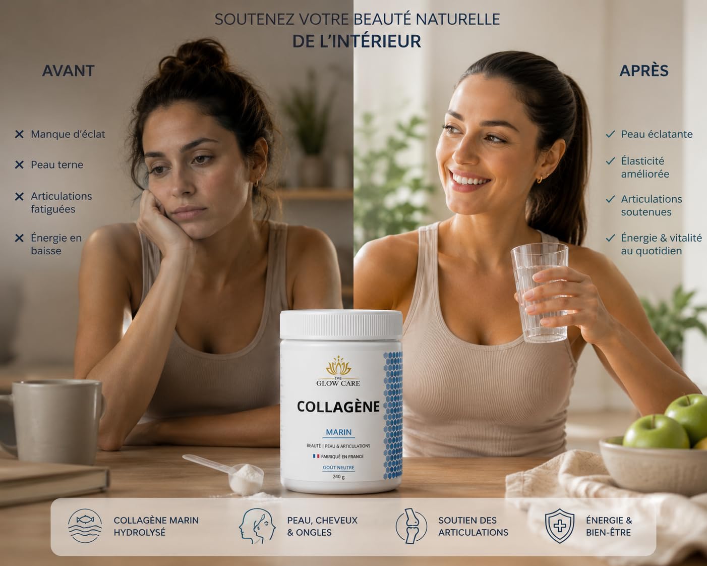 Collagène Marin Peptan® en Poudre, Goût Neutre, 240 g | Peptides de Type I, Soutien Peau, Soutien Cheveux, Soutien Articulations