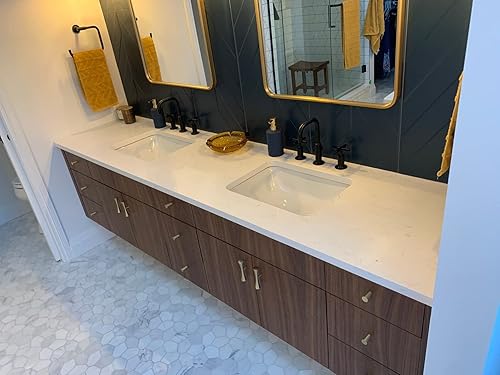 Miniatura 6 de Herrajes de gabinete MCM de latón cepillado, estilo moderno de mediados de siglo, hecho de latón macizo (perilla de bola redonda)