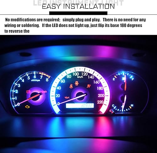Miniatura 6 de 20 luces de instrumentos T5 para automóvil, 3030-3SMD, bombilla de alto brillo con enchufe de bloqueo giratorio, juego de luces indicadoras de