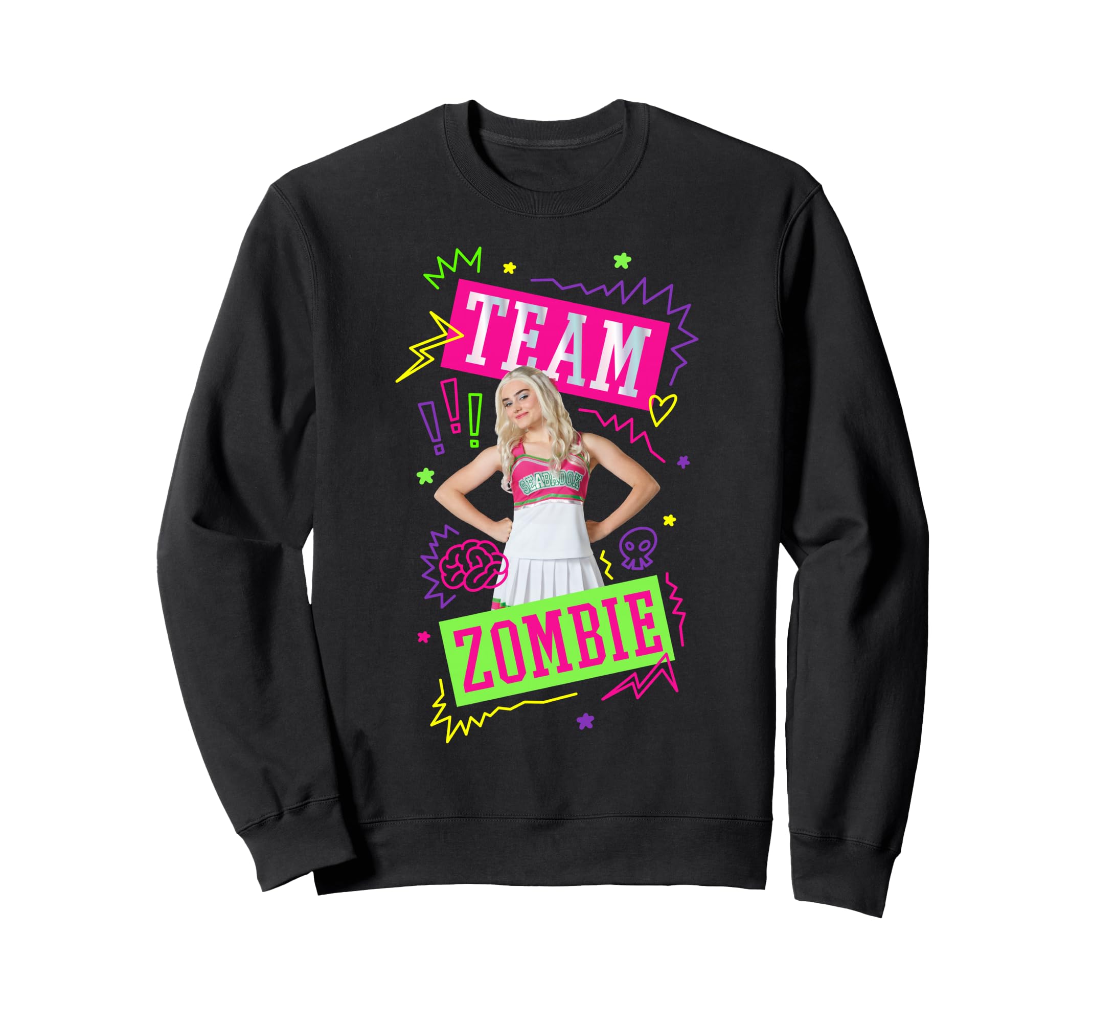 Sweatshirt Disney Zombies Addison pull à col rond imprimé gris