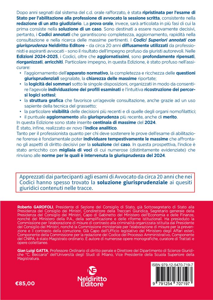Codice penale annotato e delle leggi penali speciali. Esame avvocato 2024-2025
